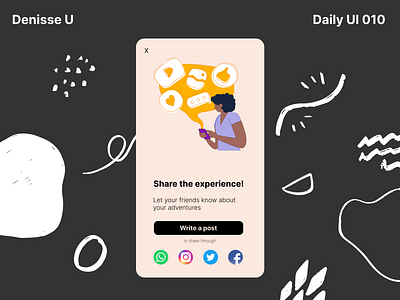 Daily UI 010- Social media sharing daily 100 challenge design figma mobile social media ui