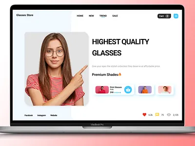 Glasses shop website adobexd branding design figma glasses glasses shop website glasses web glasses website mehrabbozorgi online shop ui uidesign uiux web web design website website design
