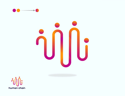Human Chain modern logo design software logo