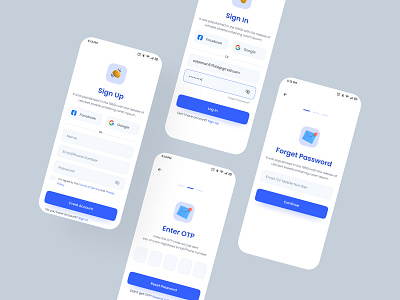 Eonify - Mobile App Authentication Page 📱📱 authentication design echotemplate figma forget password ios mobile app mobile app design onboarding screen product design reset password sign in sign up splash screen success state popup ui user experience user interface ux