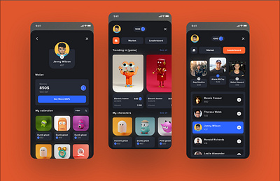 P2E Mobile app app design clean dark darkmode dashboard design fun p2e ui uidesign ux