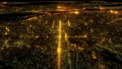 Kyiv at night 3d 3dart abstract design houdini visuals