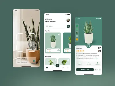 Plant Shop Mobile App app deign eco ecommerce flower garden green growbox growing app indoor light mobile app plant store planting stats store ui ux