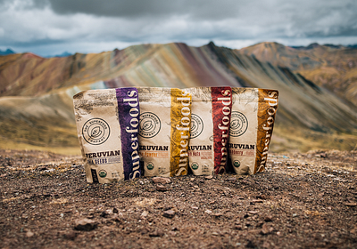 Superfoods Peruvian branding graphic design pack packagin superfoods