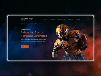 Cognitive Mill — Solution page ai artificial intelligence cloud cloud platform cognitive computing design dribbble highlights interface media sport sports highlights ui ux web webdesign