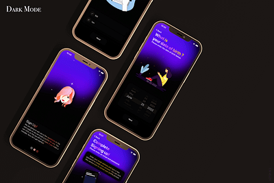 Fusion : Women Fertility App Design Dark Mode animation branding design ui ux