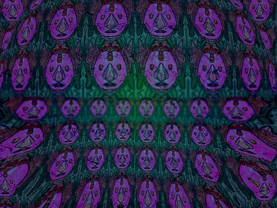IN A DREAM MY FATHERS ARRIVED digital paiting green illustration nightmare psychedelic purple tesselation