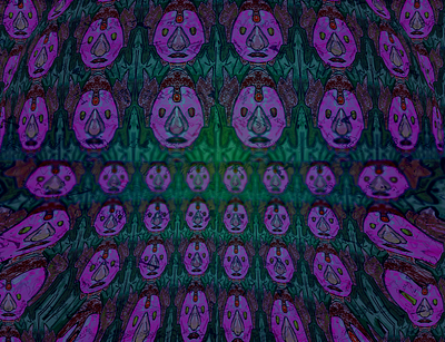 IN A DREAM MY FATHERS ARRIVED digital paiting green illustration nightmare psychedelic purple tesselation