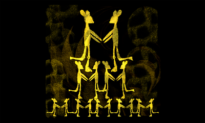 DANSE DES SOURIS INFECTEES (Dance of the Infected Mice) abstract digital painting gold graphic illustration protest art tesselation