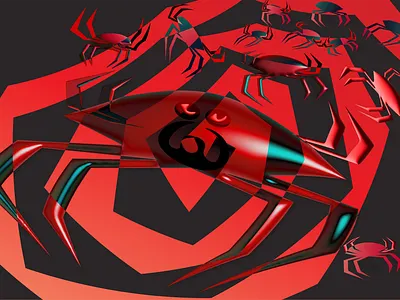 PsychoSpider 3d flat art graphic art halloween illustration illustrator modernism vector