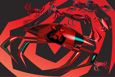 PsychoSpider 3d flat art graphic art halloween illustration illustrator modernism vector