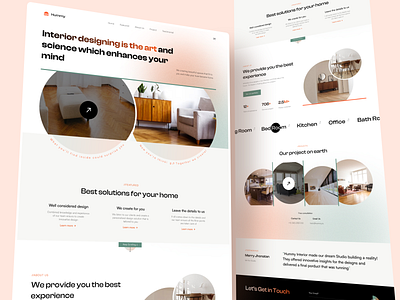 Hummy - Interior Landing Page agency architecture buildings company decoration design home homedecor homepage house interior interior design landingpage mobile mobile app property real estate ui website website design