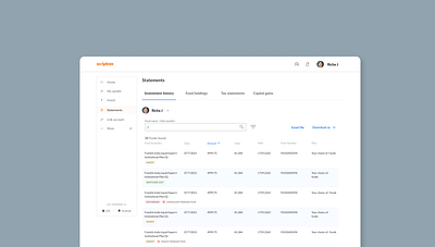 Statements tab design minimal ui ux