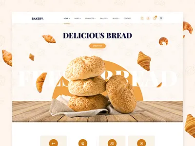 Bakery - Bread Shop Landing Page bakery bakery shop bread creative design ecommerce landing page shop ui ui design web template woo woocommerce