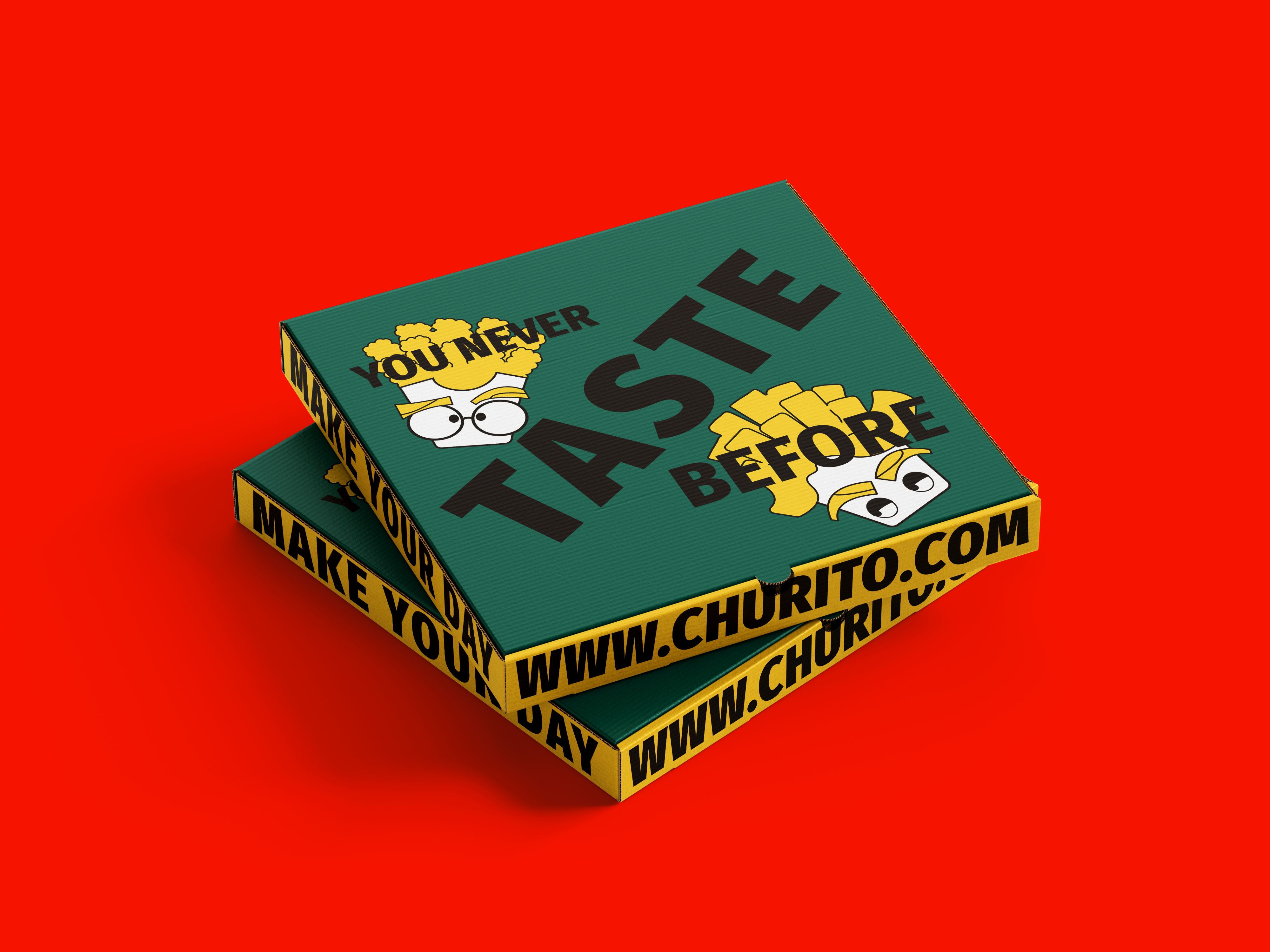 CHURITO - Burger and Fast Food Brand Identity box branding burger fast food full wrap logo packaging visual identity
