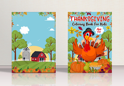 Thanksgiving coloring book for kids 3d animation graphic design logo logo design motion graphics ui