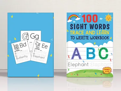 Sight word Trach and learn to write workbook 3d animation graphic design logo logo design. motion graphics ui