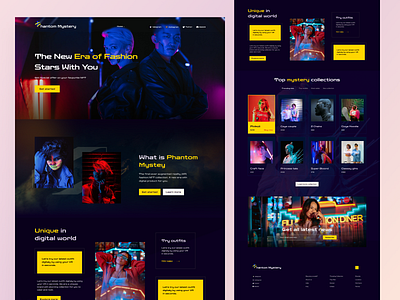 Phantom Mystery Fashion Website Design artwork branding business clothing creative darkmode designconcept digitalproduct fashion freelance landingpage newandnoteworhy nft startup trending uiuxdesigner webdesign website webuiux