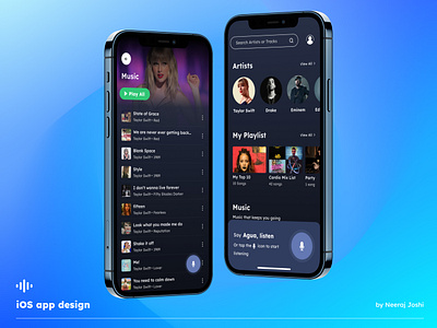 Interactive Radio Advertising ios app music player radio ui ux voice recognition