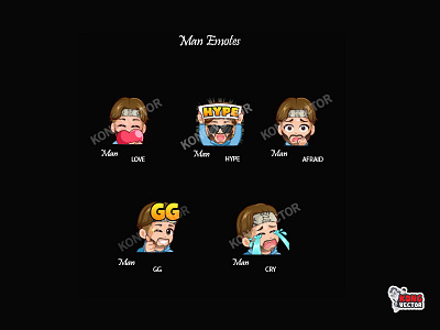 Man Twitch Emotes cartoon design emoji emote emotes illustration twitch twitchemote twitchemotes