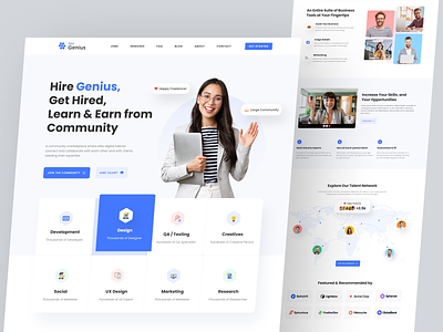 Freelance Landing Page UI Concept [Free Figma File] best dribbble shot 2022 branding commjunity design freelance freelancers landing page marketplace minimal redesign trend typography ui uidesign ux uxdesign web web redesign webdesign