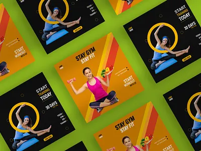 YOGA & GYM Banner | Social Media Post Design ad advertiging branding design facebook ad facebook psot fitness flyer graphic design gym instagram ad instagram post motion graphics shot social media ad banner social media banner social media post design ui web banner yoga