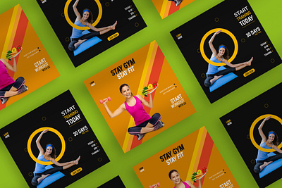 YOGA & GYM Banner | Social Media Post Design ad advertiging branding design facebook ad facebook psot fitness flyer graphic design gym instagram ad instagram post motion graphics shot social media ad banner social media banner social media post design ui web banner yoga
