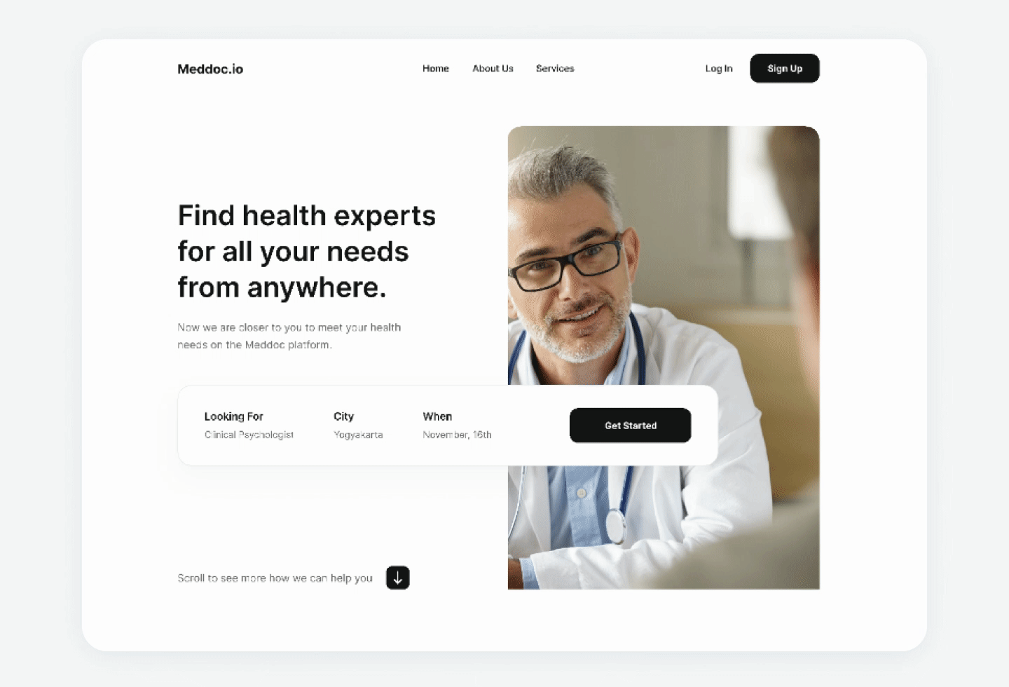 Meddoc.io a Health Consultation Platform design illustration logo ui ui ux ui design uiux user experience user interface ux