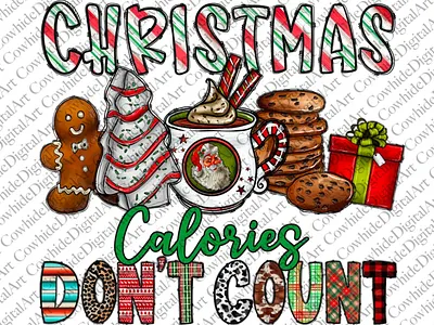 Christmas Png, Christmas Colories Don't Count PNG 3d animation app branding design graphic design illustration logo motion graphics ui vector