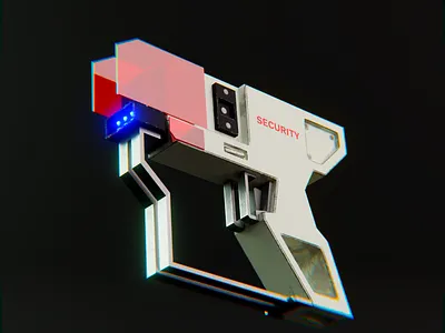 Futuristic security gun 3d 3d art blender cyberpunk futuristic glitch gun modern weapon