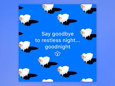 Banner for Mindfullness App banner blue dream illustration ram relax sleep white