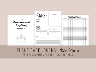 House Plant Journal Logbook KDP Interior graphic design house plant tracker kdp interior plant care log book plant journal log book
