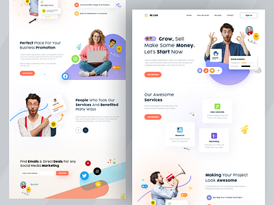 Begab Landing Page agency landingpage concept design digital agency email newsletter header header ui homepage marketing agency marketing page software template tools uiux uiux design ux visual identity web website website design