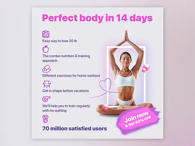 Banner for Healthy App advice banner fitness girl health icon yoga