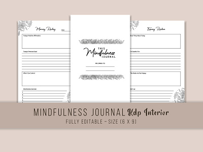 Mindfulness Journal (KDP Interior) amazon kdp graphic design kdp interior mindfulness journal kdp interior mindfulness journal planner