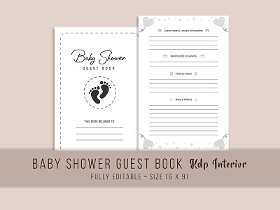 Baby shower guest book ( Kdp Interior) amazon kdp baby shower guest book baby shower journal baby shower logbook graphic design kdp interior