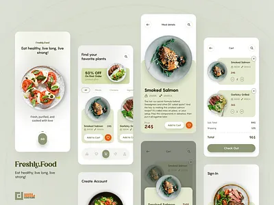 Freshly.Food: Eat Fresh, Live Well 3d animation branding clean design flat food fresh graphic design illustration logo motion graphics ui ux vector