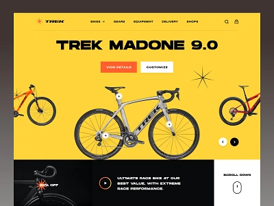 Trek - Bike Shop Website bicycle bike branding cycle cycling cyclist ecommerce graphic design homepage landing page mockup mountain bike mtb bike ride road bike sport trek bike web design website website design