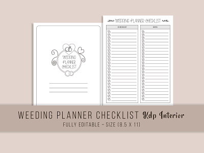 Weeding planner checklist (Kdp Interior) amazon kdp graphic design kdp interior weeding notebook weeding planner checklist