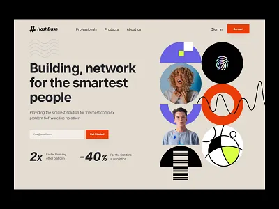 Web Design: Header Exploration branding design inspiration header header design hero homepage management modern network trendy ui design uiux vintage web design web template website website design