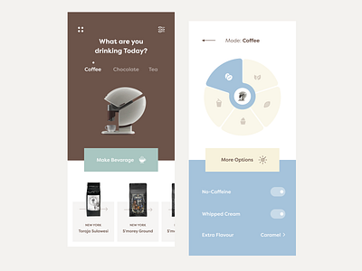 Smart Coffee Machine Mobile App app clean design flat mobile ui ux