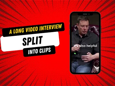 A Long Video Interview Split Into Clips branding