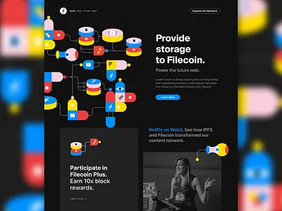Filecoin Storage Providers Website brand colors design filecoin icons illustration storage web3 website