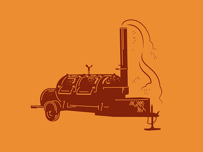 BBQ illustrations bbq branding cowboy design drawing illustration pulled pork sausage smoker vector western