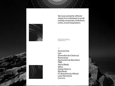 About Page Concept for a Graphic Design Studio about about page black and white branding design graphic design interface typography ui ux web design web studio