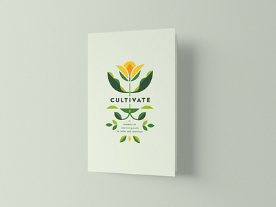 Cultivate bifold brochure bifold botanical brochure brochure design church design flower folk art illustration print scandinavian