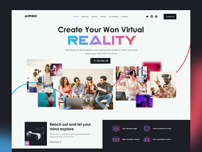 Virtual Reality Web Header design web header header header ui design hero hero section landing page landing page hero section ui ui ux designer virtual reality vr web design web designer web header web header design