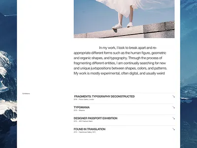 About Page Concept for Artist Portfolio about about page composition design graphic design grid portfolio portfolio design typography ui visual web design