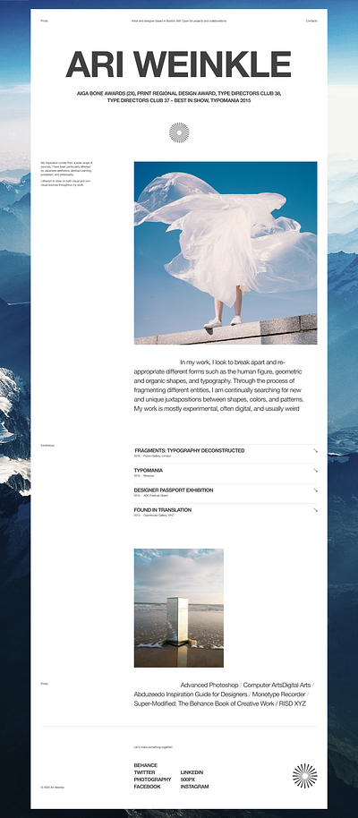 About Page Concept for Artist Portfolio about about page composition design graphic design grid portfolio portfolio design typography ui visual web design