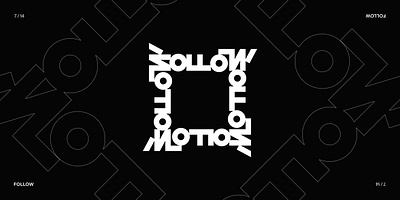 "FOLLOW" ambigram ambigram branding design lettering logo logotype rotation symmetry type typography